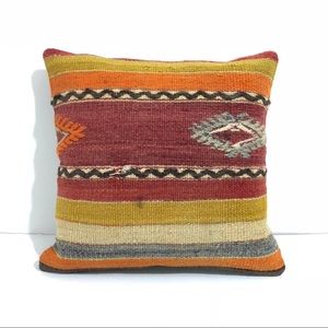 NEW 16x16 kilim pillow cover, handwoven, vintage